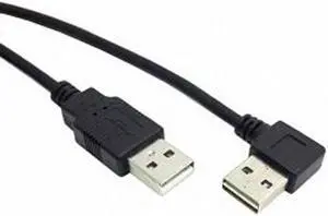 KAIBOXIXI USB 2.0 Male to Male Data Cable 100cm Reversible Design Left & Right Angled 90 Degree