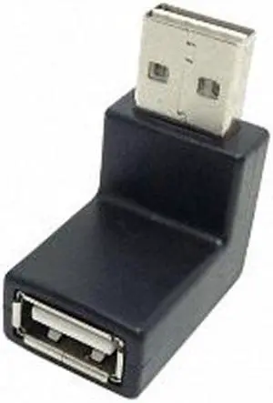 Cablecc CY U2-016-UP USB 2.0 A type Male to Female Extension Adapter DownUp Angled 90 Degree Reversible Design