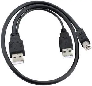 Xiwai Cable Dual USB 2.0 Male to Standard B Male Y Cable 80cm for Printer & Scanner & External Hard Disk Drive