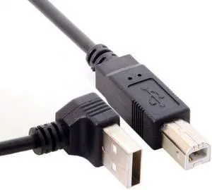 Xiwai Cable Down Angled 90 Degree USB 2.0 Male to B Type Male Cable for Printer Scanner Hard Disk 20cm