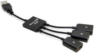Xiwai Cable USB 2.0 to 3 Ports Hub Cable Bus power For Laptop Macbook Notebook PC & Mouse & Flash Disk
