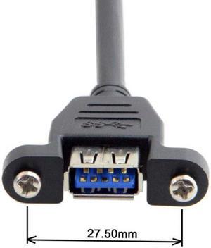 CYSM USB 3.0 Single Port A Female Screw Mount Type to Motherboard 20pin Header Cable 25cm