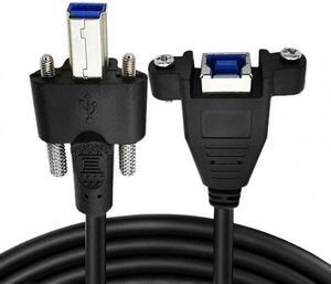Xiwai CY  U3-007-0.5M Dual Thumbscrews USB 3.0 Back Panel Mount B Male to Female B Type Extension Cable 0.5m