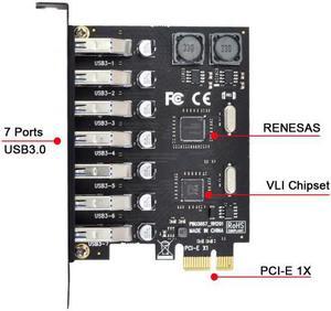 CYSM 7 Ports PCI-E to USB 3.0 HUB PCI Express Expansion Card Adapter 5Gbps for Motherboard