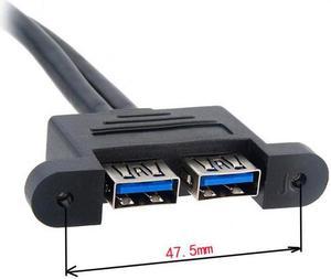 Chenyang Cable Dual Port USB 3.0 Female Panel Type to Motherboard 20Pin Header cable 50cm