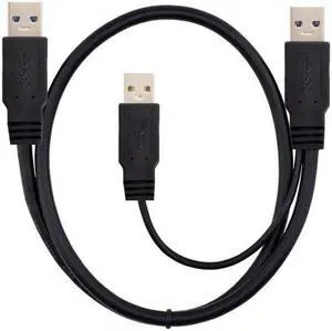 Xiwai Cable super speed USB 3.0 power Y cable two A Male to USB Male for external Hard Disk