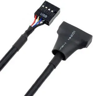 KAIBOXIXI USB 2.0 9Pin Motherboard Housing Male to USB 3.0 20pin Header Device Female Cable