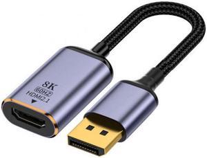 CY DisplayPort 1.4 Source to HDMI 2.0 Display 8K 60hz UHD 4K DP to HDMI Female Monitor Adapter Cable
