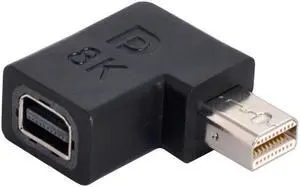 Xiwai Angled Mini DisplayPort 1.4 Male to Mini DP Female 8K 60hz Adapter Ultra-HD UHD 4K 144hz 7680*4320 for Video PC Laptop Monitor