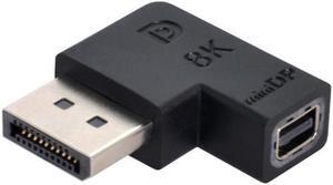 HKCY Angled DisplayPort 1.4 Male to Mini DP Female 8K 60hz Adapter Ultra-HD UHD 4K 144hz  7680*4320 for Video PC Laptop Monitor
