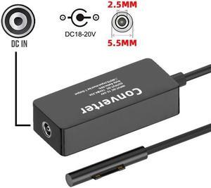 HKCY DC 5.5x2.5mm Jack 65W 20V 15V-24V to Surface Pro3 Pro4 Pro5 Pro6 Pro7 Pro8 Pro9 Book Pro Charge Cable