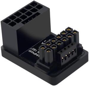 Cablecc 12VHPWR ATX3.0 PCI-E 5.0 Power Modular Adapter Male to Female Up Angled 360 Degree for 4080 5090TI 16Pin 12+4P Graphics Card