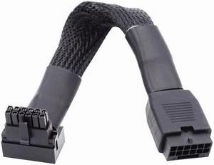 Cablecc 12VHPWR ATX3.0 PCI-E 5.0 Power Modular Cable Male to Female Down Angled 90 Degree Extension for 3080 3090TI PSU 16Pin 12+4P Graphics Card