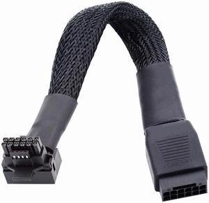 Cablecc 12VHPWR ATX3.0 PCI-E 5.0 Power Modular Cable Male to Female Up Angled 90 Degree Extension for 3080 3090TI PSU 16Pin 12+4P Graphics Card