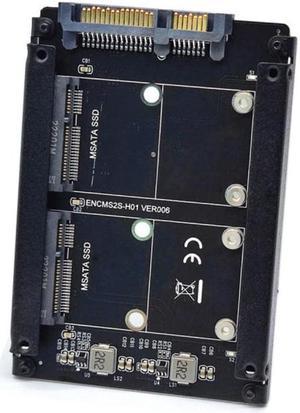 Xiwai Dual MSATA Mini-SATA SSD Card JBOD Raid0 Span Bridge to 2.5inch SATA Combo HDD Disk Drive Enclosure