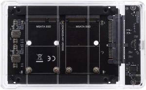 Xiwai Dual MSATA Mini-SATA SSD Card JBOD Raid0 Span Bridge to USB3.0 Type-C USB-C 2.5inch SATA Combo Enclosure