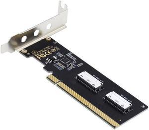 Cablecc PCIE PCI-Express 16x to Dual Oculink SFF-8612 SFF-8611 8x VROC Adapter for Mainboard SSD Graphics Card