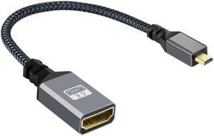 HKCY 4K Type-D Micro HDMI 1.4 Male to HDMI Female Extension Cable for DV MP4 Camera DC Laptop