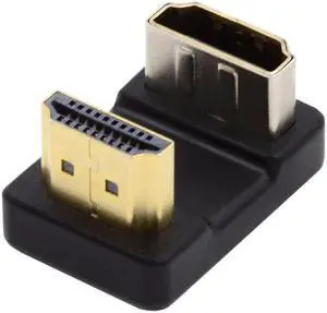 Cablecc Standard HDMI 1.4 Male Type-A to HDMI Female Port Savers 360 Degree Up Opposite U Shape Back Angled Extension Adapter Converter