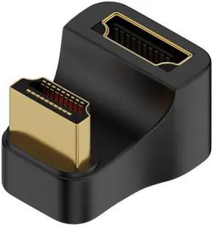 Cablecc HDMI Male Type-A to HDMI Female Port Savers 360 Degree Down Opposite U Shape Back Angled Extension Adapter Converter