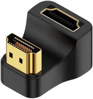 Cablecc HDMI Male Type-A to HDMI Female Port Savers 360 Degree Up Opposite U Shape Back Angled Extension Adapter Converter