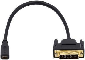 Chenyang DVI 24+1 Male to Micro HDMI 1.4 Type-D 4K Female Extension Cable for Computer HDTV Graphics Card UHD