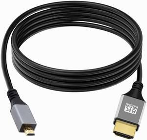 Chenyang Micro HDMI 2.1 Ultra Thin HDTV Cable 8K 4K Hyper Super Flexible Slim Cord Type-A to Type-D for Camera HDTV