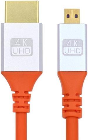 HKCY Micro HDMI 4K to HDMI Ultra Soft High Flex HDTV Cable Hyper Super Flexible Cord High Speed Type-A Male to Male for Computer HDTV