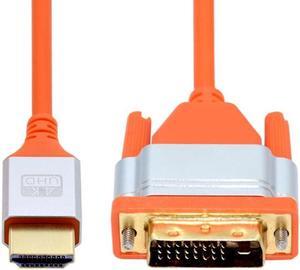 Chenyang HDMI 4K to DVI Ultra Soft High Flex HDTV Cable Hyper Super Flexible Cord High Speed Type-A Male to 24+1 Male for Computer HDTV