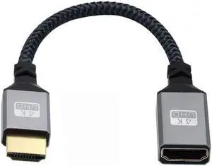 Cablecc HDMI 1.4 Type A Male to A Female Extension Cable Straight Connector 90 Degree Support HDTV 4K 60hz 3D