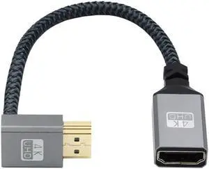 Cablecc Up Angled 90 Degree HDMI 1.4 Type A Male to A Female Extension Cable Support HDTV 4K 60hz 3D