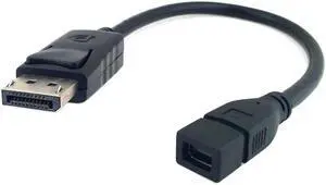FVH DP DisplayPort Male to Mini DP DisplayPort Female Cable 20cm for Displays HDTV Monitor DP-048-BK FVH DP DisplayPort Male to Mini DP DisplayPort Female Cable 20cm for Displays HDTV Monitor DP-048-BK