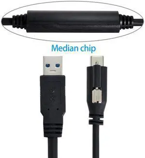 KAIBOXIXI 8m USB 3.1 Type-C Single Screw Locking to USB3.0 Data Cable Mount Type for Industrial Camera Recorder & Laptop PC & Disk