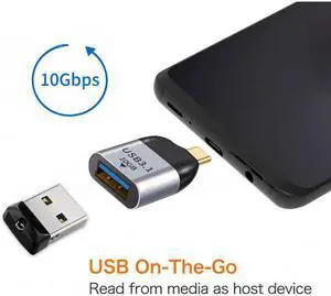 KAIBOXIXI USB 3.1 Type C Male Host to USB3.0 Type A Female OTG Data 10Gbps Adapter for Laptop & Phone
