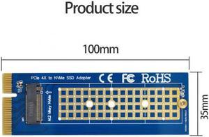 Chenyang Cable NGFF M-key NVME AHCI SSD to PCI-E Express 3.0 4X Vertical Adapter for SSD & Motherboard