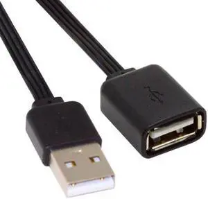 Cablecc CY U2-047-BK-0.13M 13cm USB 2.0 Type-A Male to Type-A Male Female Data Flat Slim FPC Cable for FPVDiskPhone