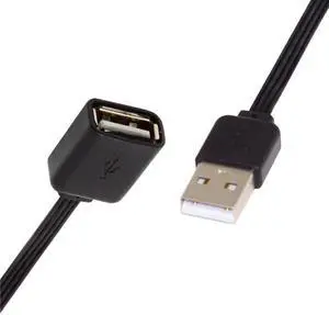 Jimier Cable 13cm USB 2.0 Type-A Male to Type-A Male Female Data Flat Slim FPC Cable for FPV & Disk & Phone