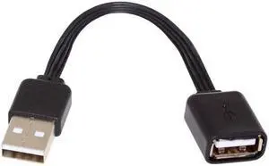 KAIBOXIXI 13cm USB 2.0 Type-A Male to Type-A Male Female Data Flat Slim FPC Cable for FPV & Disk & Phone
