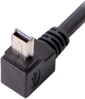 Jimier Cable GPS Mini USB 5P 90D Up Angled Male to Mini USB 5Pin Female Extension Cable