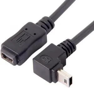 Xiwai Cable GPS Mini USB 5P 90D Down Direction Angled Male to 5p Female Extension Cable 0.2M
