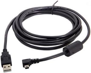 KAIBOXIXI Mini USB B Type 5pin Male Left Angled 90 Degree to USB 2.0 Male Data Cable with Ferrite 3.0m