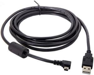 KAIBOXIXI Mini USB B Type 5pin Male Right Angled 90 Degree to USB 2.0 Male Data Cable with Ferrite 3.0m