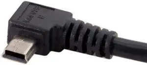 Jimier Cable Mini USB B Type 5pin Male Right Angled 90 Degree to USB 2.0 Male Data Cable with Ferrite 3.0m