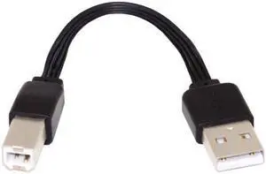KAIBOXIXI 13cm USB 2.0 Type-A Male to Type-B Male Male Data Flat Slim FPC Cable for Scanner & Disk & Printer