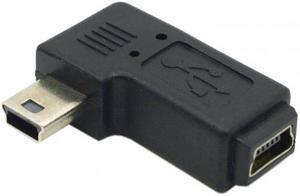 CYSM Mini USB 2.0 5P Male to Female M to F Extension Adapter 90 Degree Left Angled