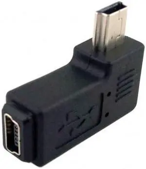 Xiwai Cable Mini USB 2.0 5P Male to Female M to F Extension Adapter 90 Degree Right Angled