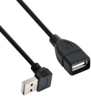 HKCY U2-084 90 Degree Down Angled type USB 2.0 A Male to USB A Female Cable 20cm