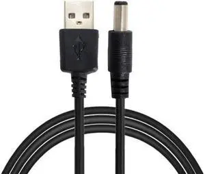 Jimier Cable USB 2.0 A Type Male TO 5.5x2.1mm DC Power Plug Barrel Connector 5v Cable 100cm