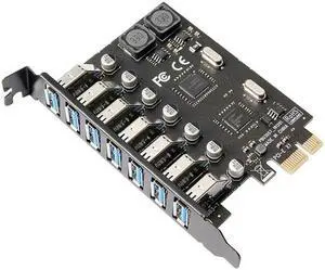 Jimier Cable 7 Ports PCI-E to USB 3.0 HUB PCI Express Expansion Card Adapter 5Gbps for Motherboard