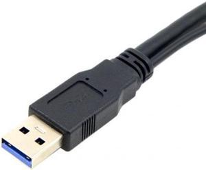 Jimier Cable Black USB 3.0 Male to Dual USB Female Extra Power Data Y Extension Cable for 2.5" Mobile Hard Disk